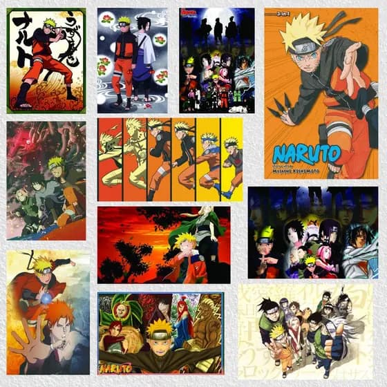 Kit 10 Quadros Decorativos Animes Desenho Mangá