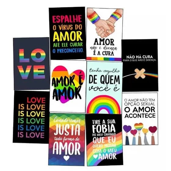 Kit 10 Quadros Decorativos Lgbt Love Orgulho Gay