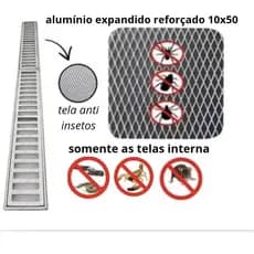 tela de alumínio expandido para ralo anti-inseto folha e sujeira 10 x 100 (NÃO enferruja NÃO desfia)