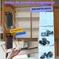 fecho magnético imã para porta armário trava de gaveta preto trinco guarda roupa marrom encartelados
