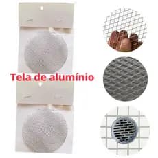 Tela Anti Inseto Ralo Redondo Alumínio Protetora contra Parasitas 10x10 15x15  (Não Enferruja)