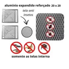tela alumínio expandido para ralo anti-insetos folhas e sujeira 20 x 20 (NÃO enferruja e NÃO desfia)