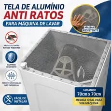 Tela Alumínio Expandido Anti Inseto e Rato para Ralo Calha e Telhado Proteção Maquina de Lavar 70x70