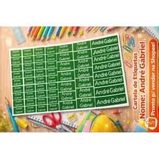 kit 40 etiquetas/adesivos personalizados para material escolar
