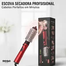 Escova Secadora Rotativa Profissional MXN-101 Protect & Straight Seca Alisa Modela 360° Cabelos Médios e Longos 127V