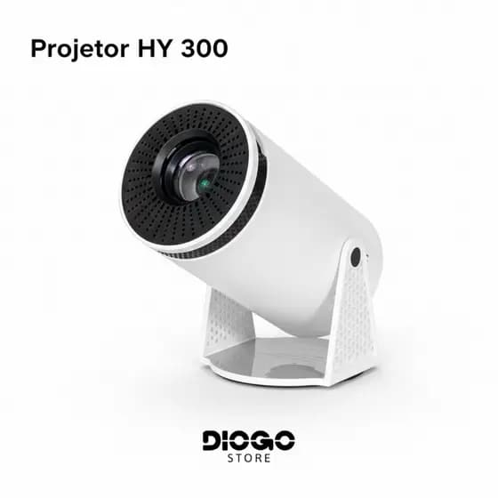 Projetor Smart Portátil Ultra Hd HY 300 Bluetooth Wifi Cor Branco Android 11.0 5g TV Cinema em Casa