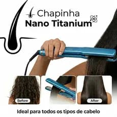 Prancha Alisadora de aço inoxidável com placas de nano titanium de 32 mm