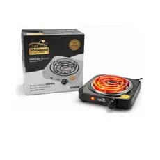 Fogareiro Elétrico 1 Boca 1000W Portátil Compacto Cozinha Camping Rápido Aquecimento Pesca