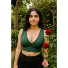Croped Regata Blusa Curta Feminina Amarrar nas Costas Ajustável