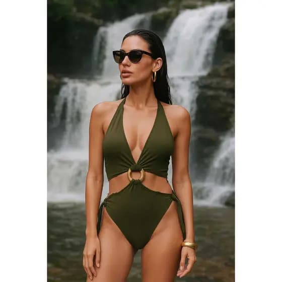 Maio De Praia Bojo Feminino Tipo Biquini Hot Paint Maiô Argola Asa Fio Duplo Body Traje Luxo Praia