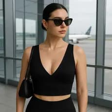Cropped Suplex Estilo Aero Look Amarração nas Costas e Frente Dupla Cropped de Amarrar nas Costas Look Tumblr, Tec
