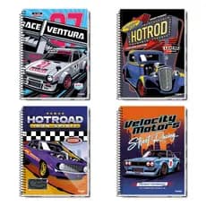 Caderno Grande Universitario 1 Materias 80 Folhas Super Cars CREDEAL