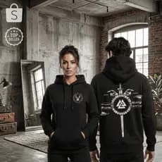 Blusa Moletom Canguru Preto Sons of Odin Vikings Valhala