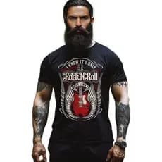Camiseta Camisa Guitarra Rock Bandas Algodão Moda Rock