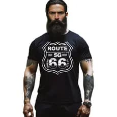 Camiseta Camisa Vintage Route 66 Moda Masculina Americana Carros