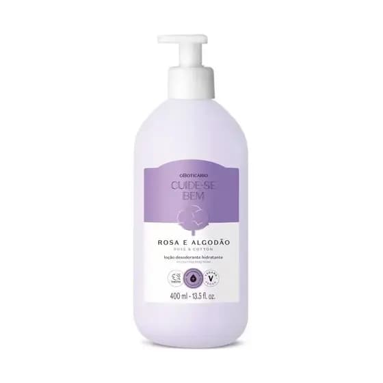 Loção Hidratante Desodorante Corporal Cuide-se Bem Rosa e Algodão 400ml