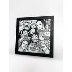 Quadro decorativo de One Piece com moldura - 16x16cm