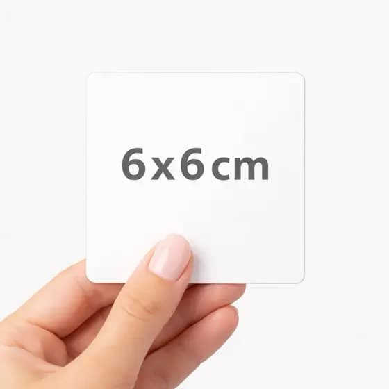 Adesivo quadrado Personalizados 6x6cm - 8und / 16unid / 32unid / 64unid
