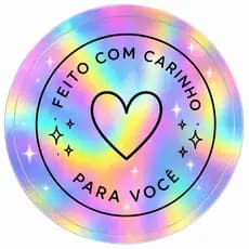 Adesivo Holográfico feito com carinho 2cm 3cm 4cm 5cm