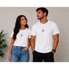 Kit 2 Camisetas Branca Cristãs Unissex | Fé, Blessed, Yeshua, Levítico 6:13 | 100% Algodão
