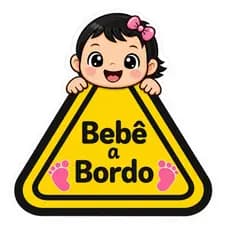 kit 2 Adesivos Bebê a Bordo 11x11cm Vinil Fosco Branco – Carro Segurança Infantil