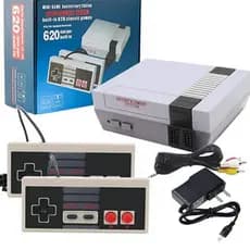 Video game mini 620 jogos retro, portátil console super clássicos emulador para tv com 2 controles, jogos antigos retro