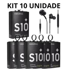 kit 10 Fone De Ouvido Estéreo Para   S10 S10+ Note Cor Preto Compatível Android 3.5mm - celular- notebook - PROMOÇÃO
