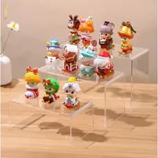 Kit com 3 Plataformas de Acrílico 3mm RETANGULAR Para Doces Boneco Cupcake Expositor Decoração