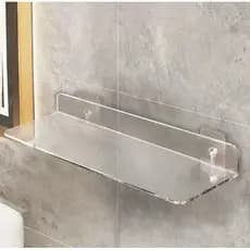 Prateleira 40cm em Acrílico Organizadora Quarto - Formato L - Tênis Funko Bonecos Caixa de Som