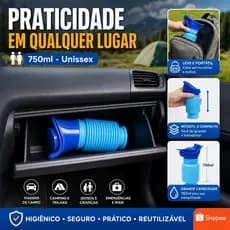 Mictório Portátil Retrátil 750ml Unissex Masculino Feminino Infantil Urinol Para Viagem Carro Camping