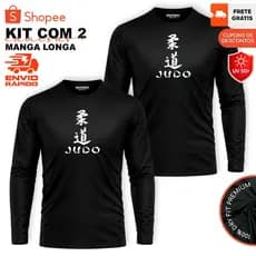 KIT 2 Camisetas Manga Longa JUDO MMA Dry-Fit Slim Anti-Suor Esportes Treino Academia Luta Unissex