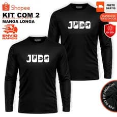KIT 2 Camisetas Manga Longa JUDO Dry-Fit Slim Anti-Suor Esportes Treino Academia Luta Unissex MMA