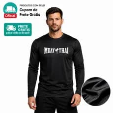 Camiseta Manga Longa MUAY THAI Dry-Fit Básica Para Esportes Treino Academia LUTA LUTADOR Unissex