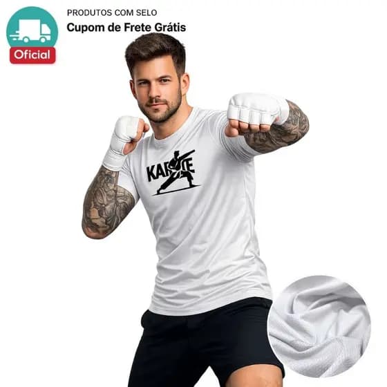 Camiseta KARATÊ Camisa Dry Fit Academia ESPORTE Treinamento De Alto Desempenho Luta Lutador de Elite