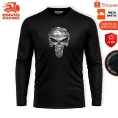 Camiseta Manga Longa JUSTICEIRO Dry-Fit Básica Para Esportes Treino Academia Musculação Unissex