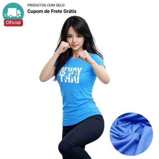Camiseta Baby Look Feminina MUAY THAI Dry-Fit Para LUTADORAS LUTA Academia ALTA QUALIDADE Slim FIT
