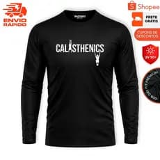 Camiseta Manga Longa CALISTENIA Dry-Fit Básica Para Esportes Treino Academia ATLETA Unissex SLIM