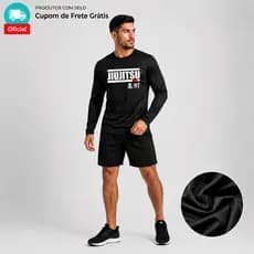 Camiseta Manga Longa JIU-JITSU Dry-Fit Básica Para Esportes Treino Academia LUTADOR LUTA Unissex