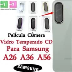 Kit (*1Peç) Película Câmera Para Samsung A26 A36 A56 Anel Metal protetor lente Traseira Vidro Temperado Colorido