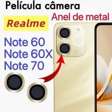 Kit 2 peças Películas De Câmera vidro temperado Para Motorola Note 60/60X/Note 70 Protetor De Lente Com Anel De Metal