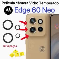 Kit Película Câmera Para Motorola Edge 60 Neo Anel De Metal protetor lente Anti Risco Protetor