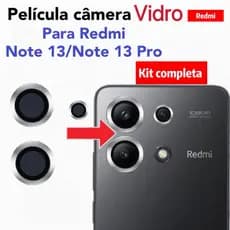 Kit Película Câmera Para Redmi Note 13 4G 5G / Note 13 Pro 4G 5G Anel De Metal protetor lente Anti Risco Protetor