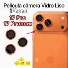 Kit Película Câmera Para Iphone 17 Pro / IPhone 17 Promax Anel De Metal protetor lente Anti Risco Protetor liso