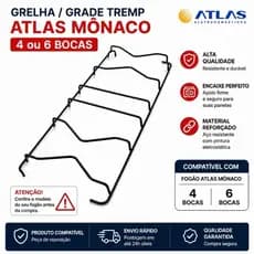 Grelha Fogão Atlas Mônaco 4 e 6 Bocas 1 2 ou 3 Peças Grade Trempe Compatível Qualidade Envio Rápido