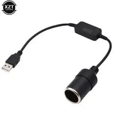 Adaptador Conversor Controlador Com Fio Porta USB 5V A 12V Tomada De Isqueiro De Carro Cabo De Alimentação Para Tacômetr