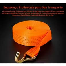 Cinta Fita Carga 5 Toneladas 50mm 9 Metros Caminhão Carreta Prender Amarração Carga Resistente