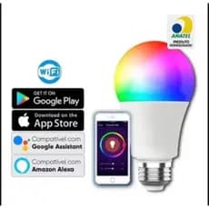 Lâmpada Smart LED RGB Wi-Fi E27 9W – Compatível com Alexa e Google Home