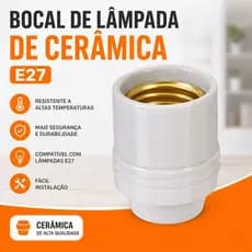 Kit 3 bocal Lâmpada Cerâmica luz
