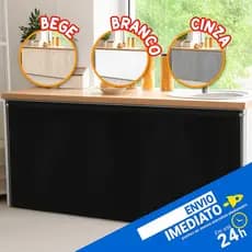 Cortina para Pia de Cozinha Tecido Poliéster Lisa Moderna Lavável 1,00cm x 1,40cm | Envio Imediato