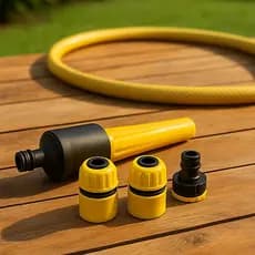 Kit Esguicho+ Adaptador +2 Conectores Torneira Mangueira de Jardim Pressão Agua